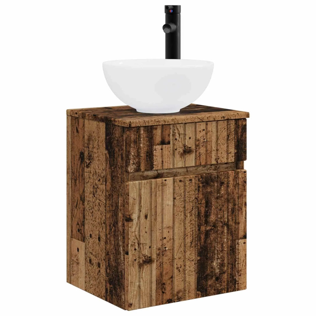 Mobile lavabo da parete Legno antico 39 x 35 x 63 cm 890550