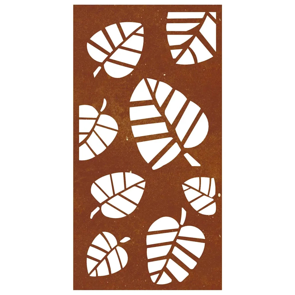 Decorazione Muro da Giardino 105x55 cm Foglia Acciaio Corten 824488