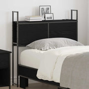 Testiera con Stazione di Carica e Storage-Testiera Multifunzionale-Testata Rovere nero 80 cm