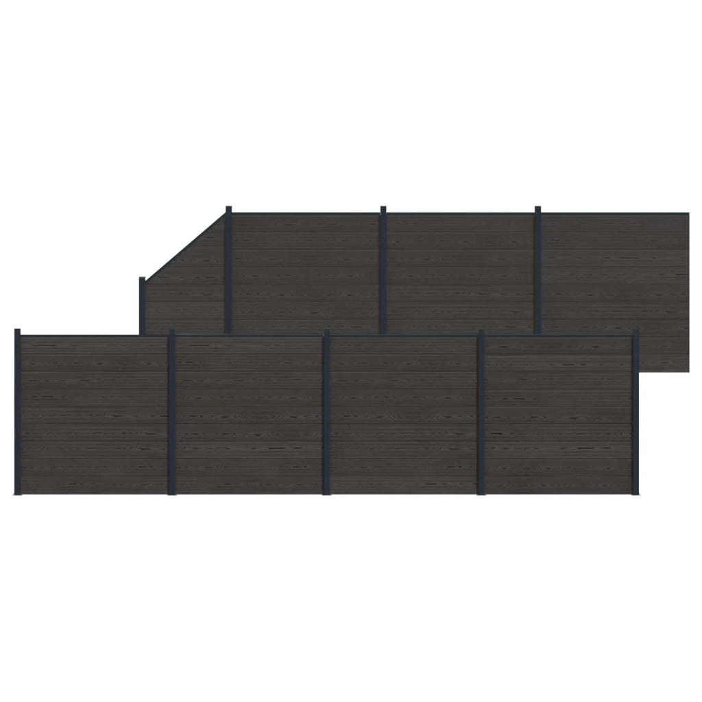Pannello di Recinzione 8 pcs WPC e Alluminio Nero