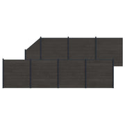 Pannello di Recinzione 8 pcs WPC e Alluminio Nero