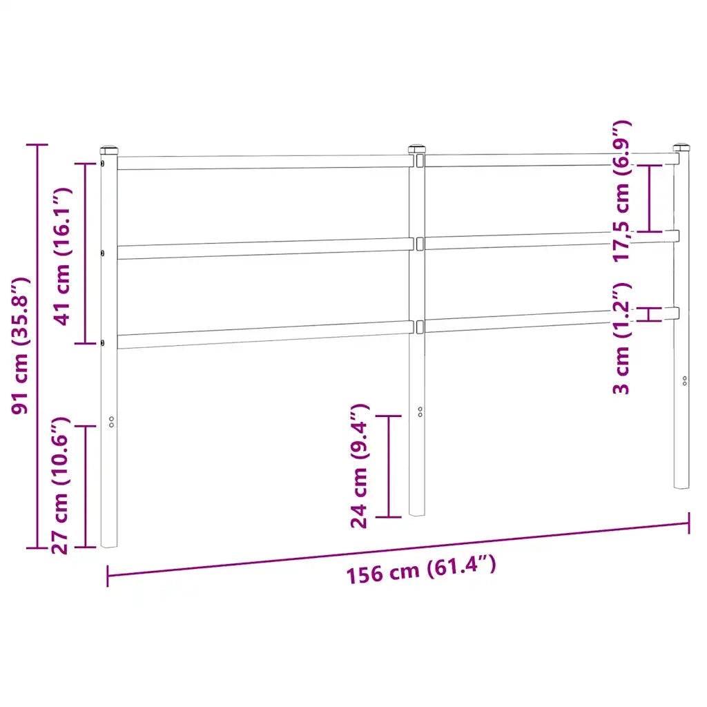 Testiera di Ricambio in Metallo Bianco 150 cm 355448