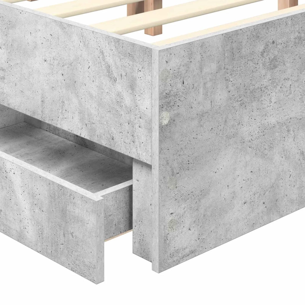 Struttura del letto con cassetto Grigio Cemento 140 x 190 cm 3413418