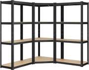 Set di mensole a angolo – 4 livelli – Struttura in metallo – Nero