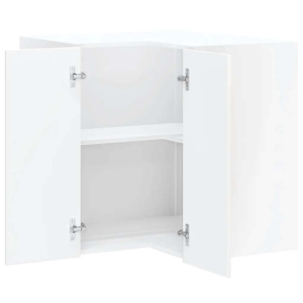 Pensile da Cucina ad Angolo Kalmar Bianco Lucido in Truciolato