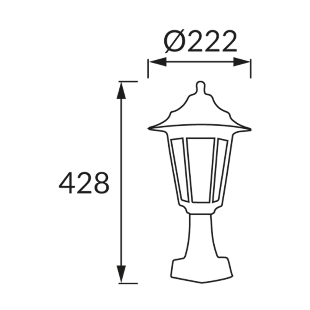 Paletto giardino classico 43cm bianco E27 IP44 Struhm