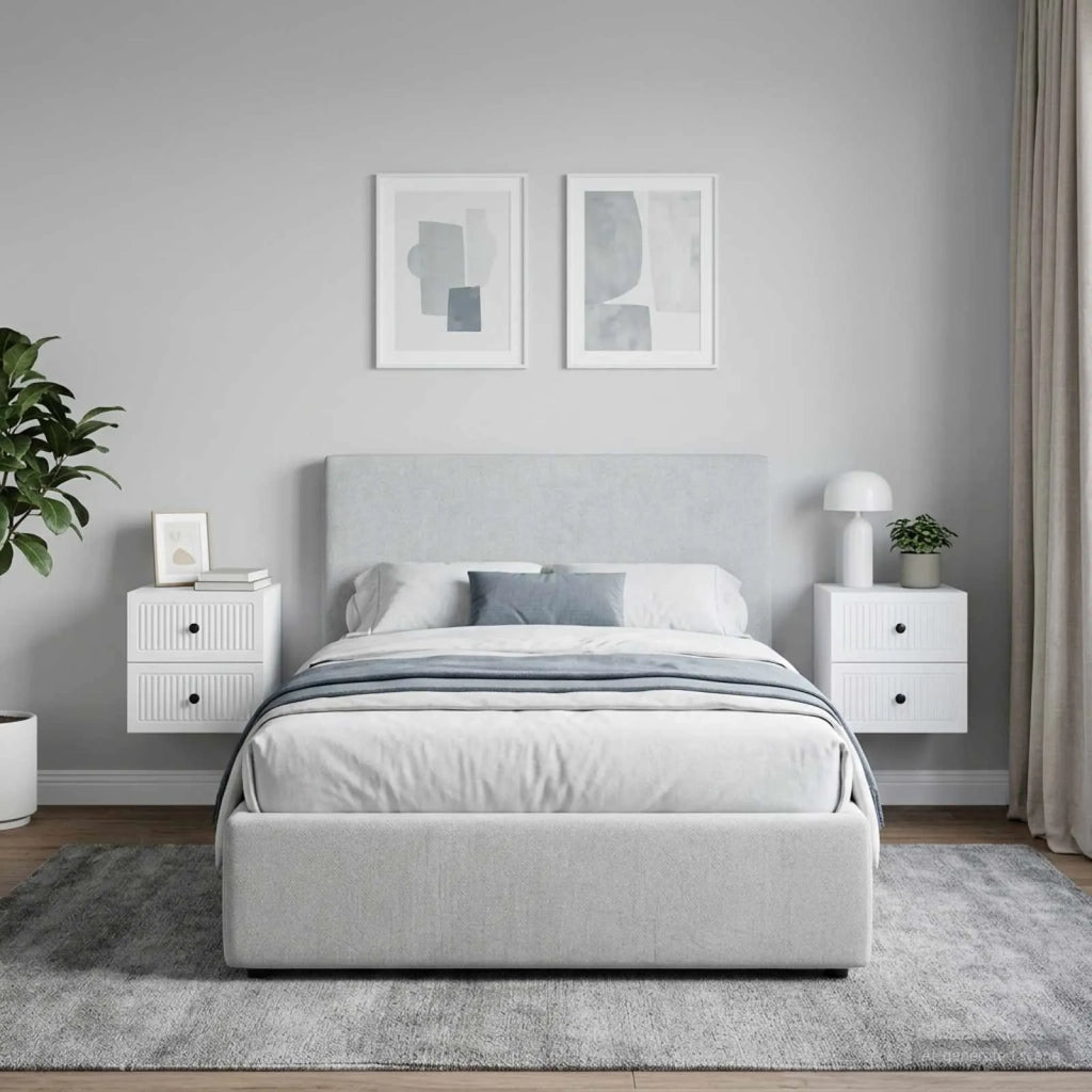 Mobiletto da notte a muro 2 pcs Bianco 33 x 34,5 x 40 cm 897956