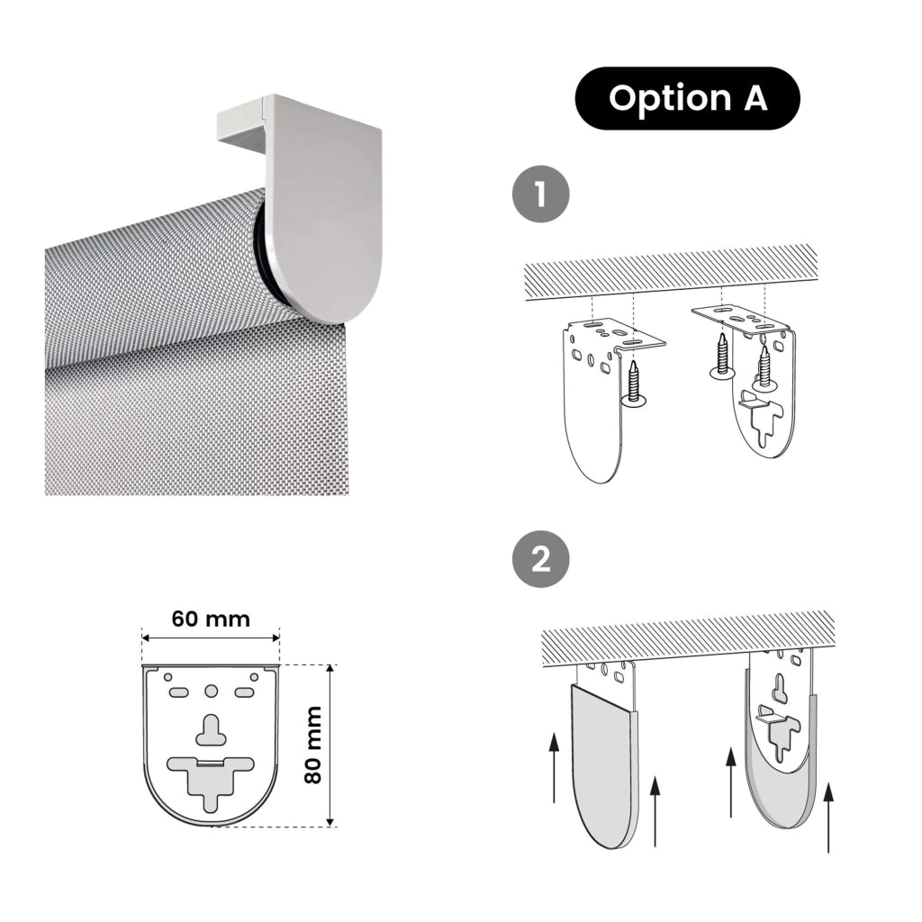Tende a Rullo Motorizzate Screen Premium con finiture in alluminio Tessuto Tecnico con Motore e Telecomando  Grigia 180x180 cm