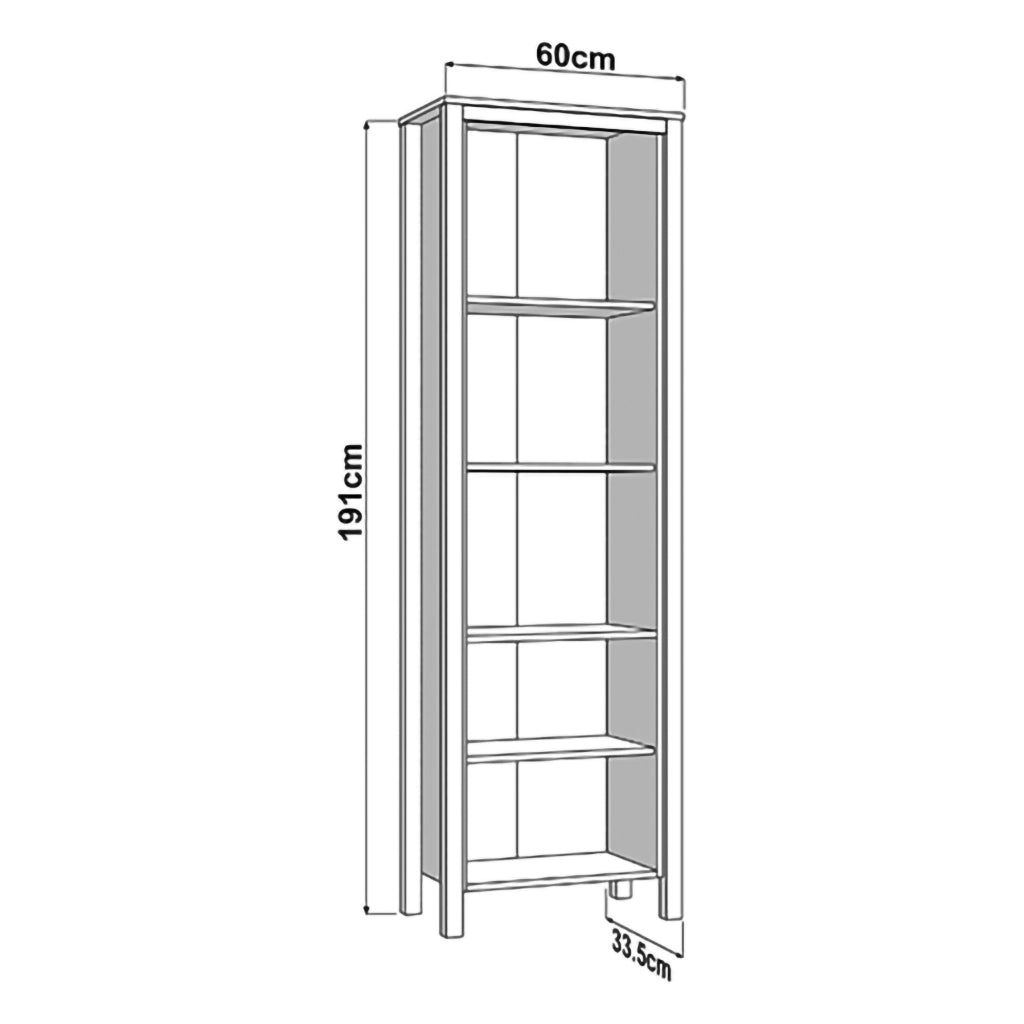 Mobile Espositore Doreno, Vetrina 4 Ripiani, 60x34x191h cm Bianco Opaco