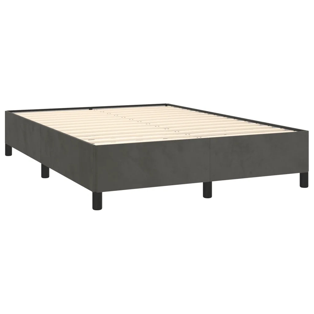 Giroletto senza Materasso Grigio Scuro 140x190 cm Velluto 347319