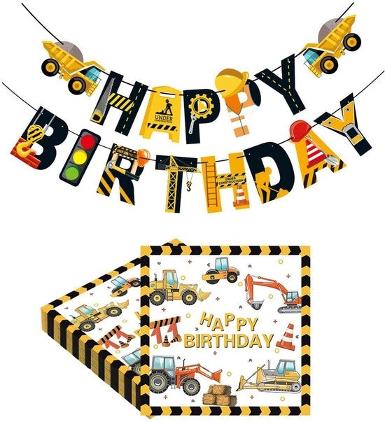 Tessuti per decorazioni di veicoli 24 pezzi - Bandiera tecnica 1 pezzo - Decorazione di festa - Festa di compleanno - Articoli per feste dei bambini - Disegni creativi con cartoni animati