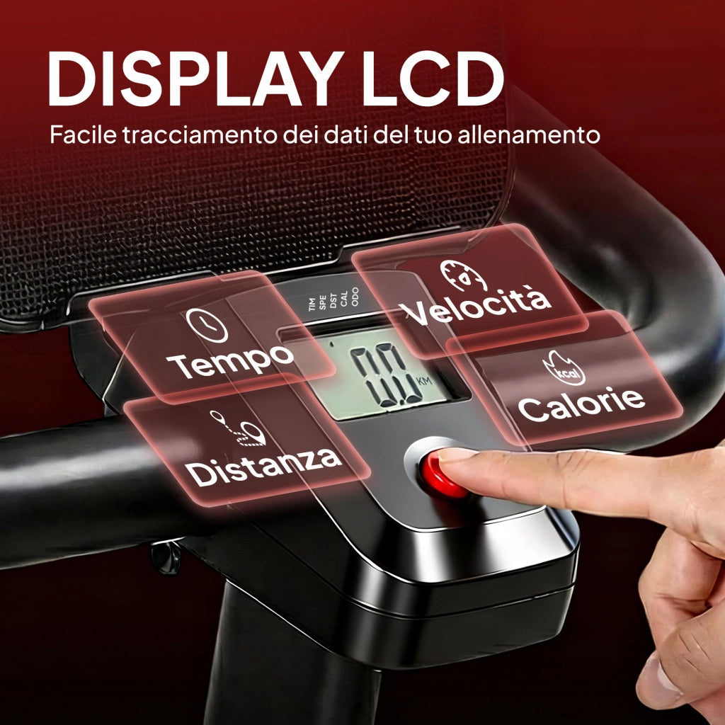 Cyclette Magnetica Regolabile con Display LCD e Supporto Tablet ¨C zephmum ¨C Nero, Acciaio e ABS, 103x49x98-112 cm