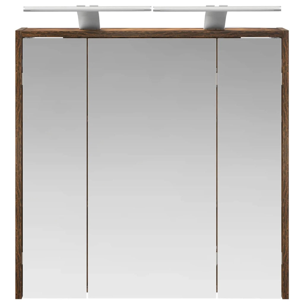 Mobiletto per specchio da bagno Rovere fumé 63,5 x 16 x 62,5 cm 889163