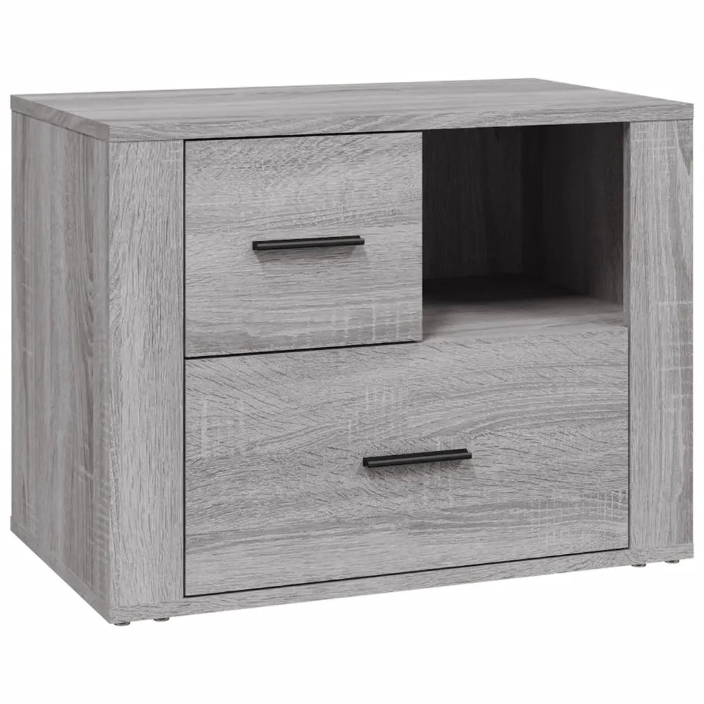Comodino-Tavolino da notte Grigio Sonoma 60x36x45 cm in Legno Multistrato