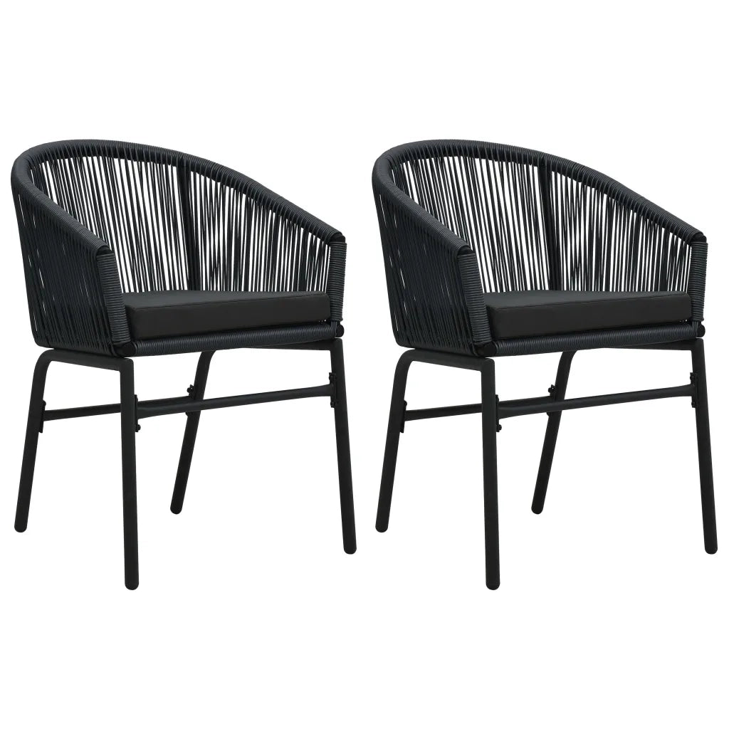 Set Mobili da Pranzo per Giardino 3 pz | Set Salotto da Giardino Nero