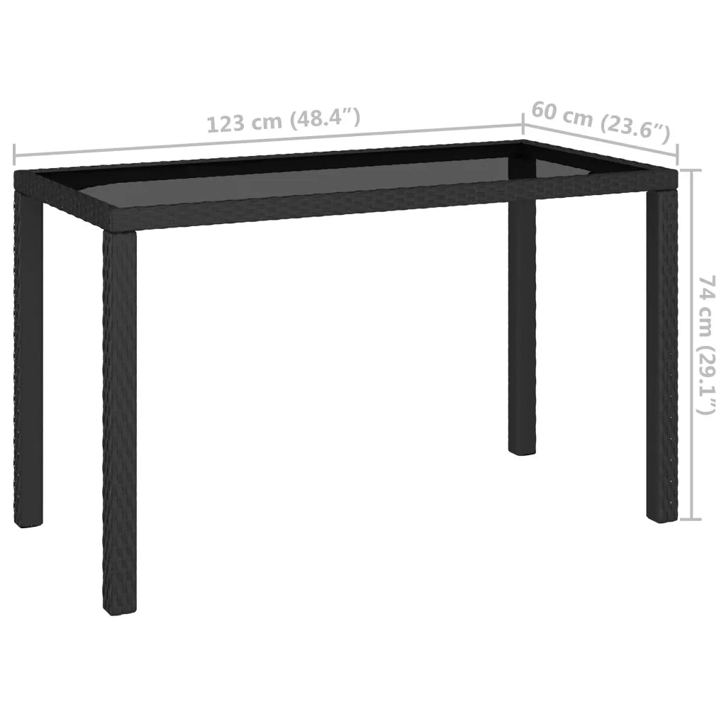 Set da Pranzo da Giardino 6 pz con Cuscini in Polyrattan Nero 315988