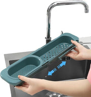 Organizzatore di Cucina con Alloggiamento di Stoccaggio Raffreddabile e Sponda Telescopica Estendibile e Cassetto per Sponda (Verde)
