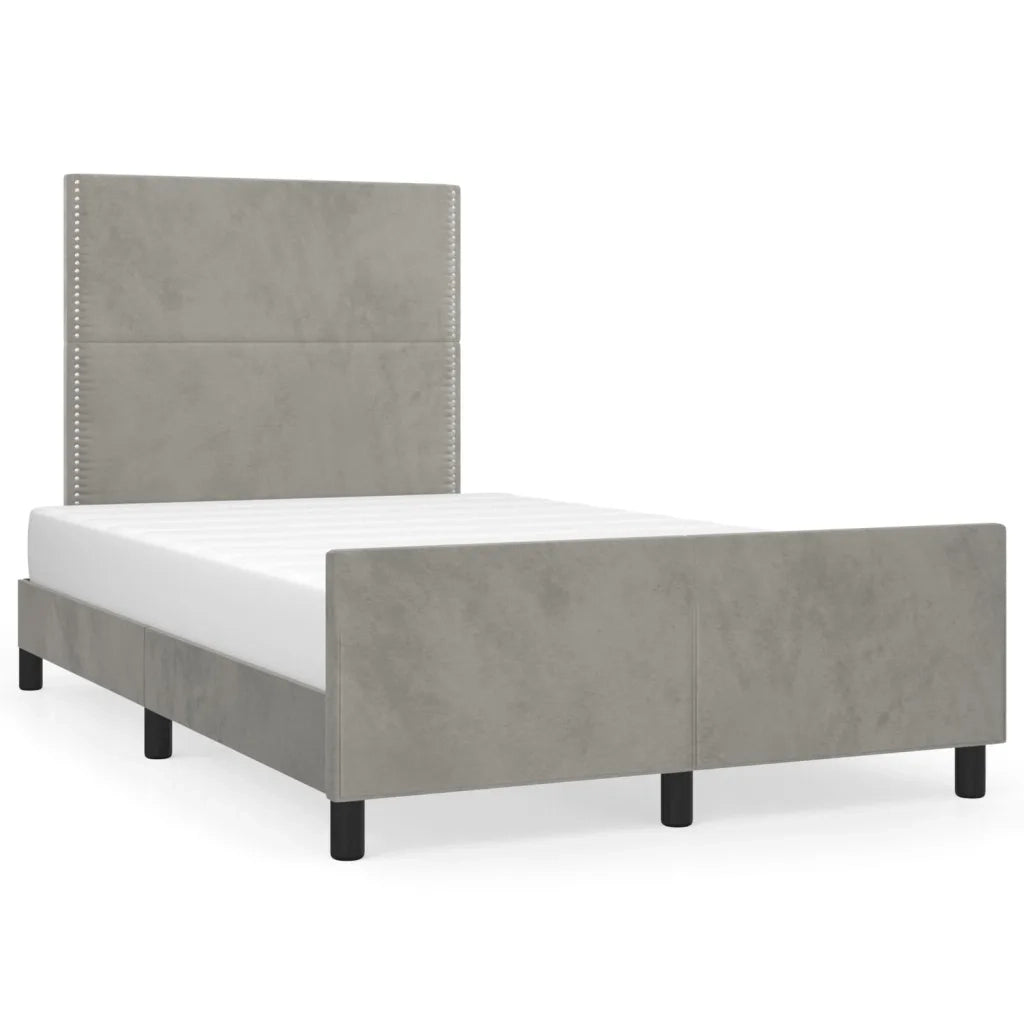 Giroletto senza Materasso Grigio Chiaro 120x200 cm Velluto 3125684
