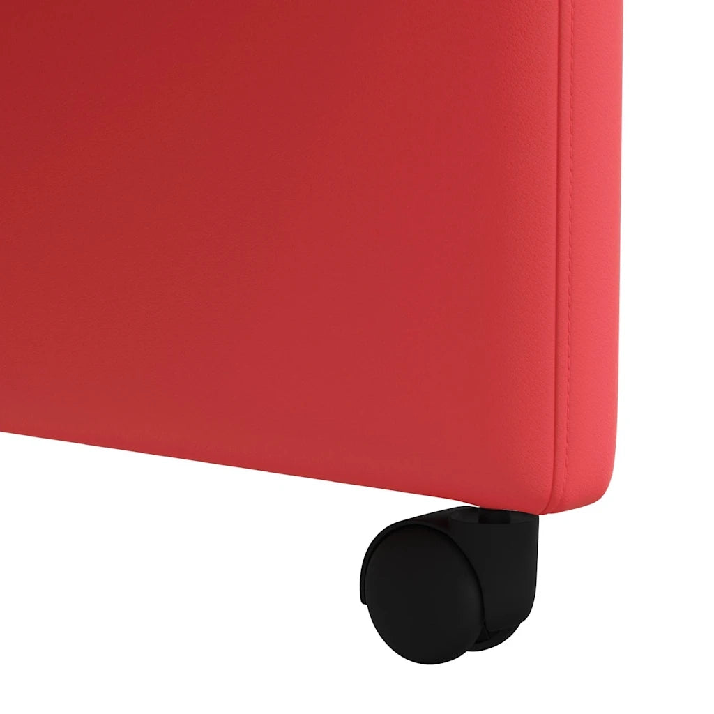 Sedie da Pranzo con Ruote con ruote 2 pcs Rosso 58 x 65 x 98 cm