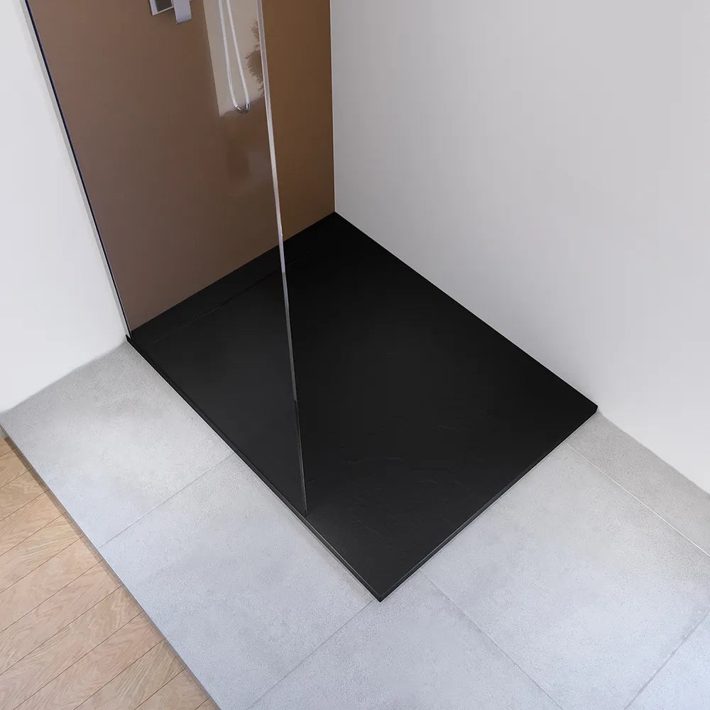 Piatto doccia 70x90 cm in marmoresina nero effetto pietra | Paros