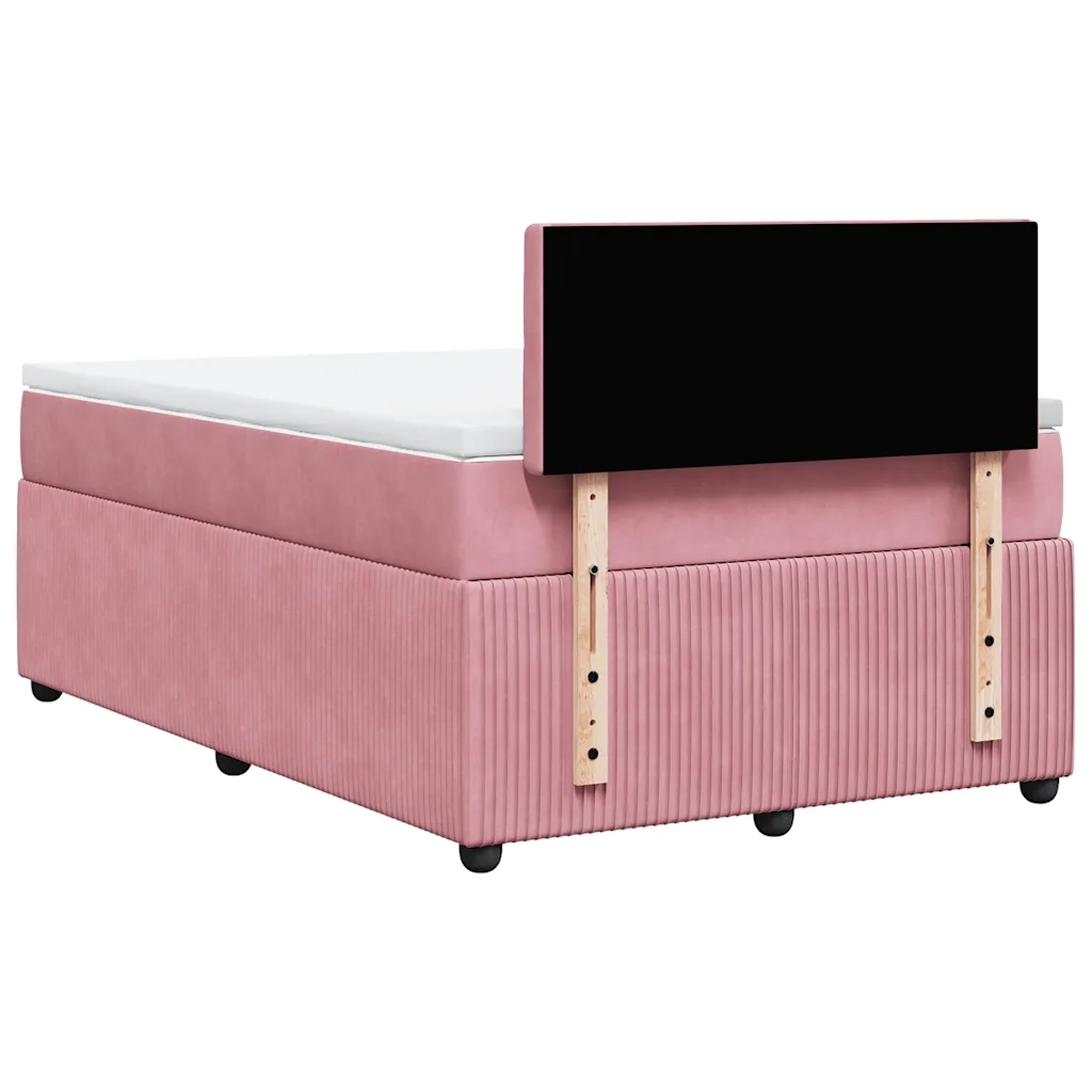 Giroletto a Molle con Materasso Rosa 120x200 cm in Velluto 3290027