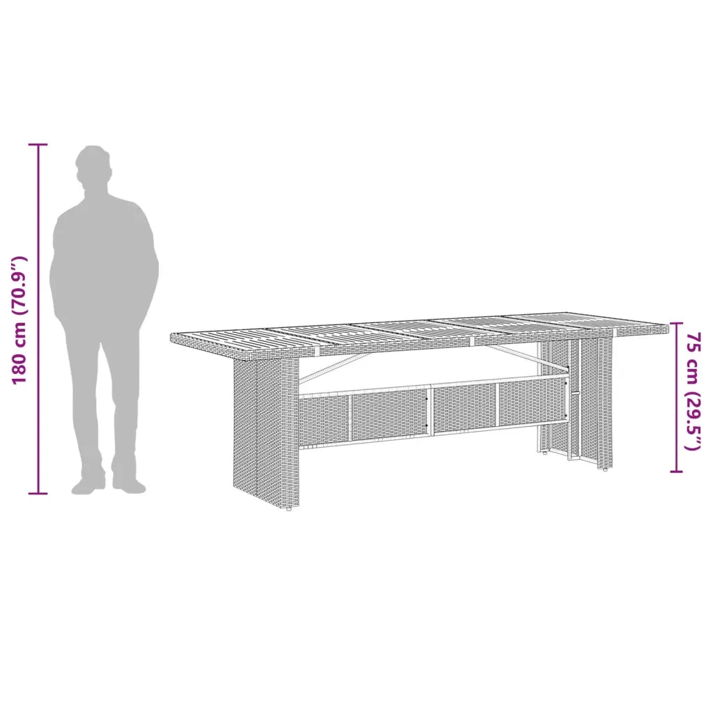 Set da Pranzo da Giardino 11 pz con Cuscini in Polyrattan Nero 3277527