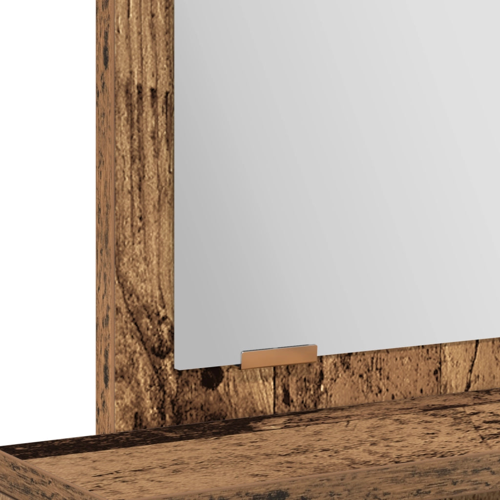 Toeletta  con cassetti in legno antico 50x41x140 cm