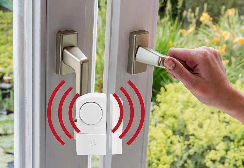 Olympia TF 400 Sensore Porta Finestra Set 4 Pezzi Allarme 90 dB Contatto Magnetico Batteria colore Bianco