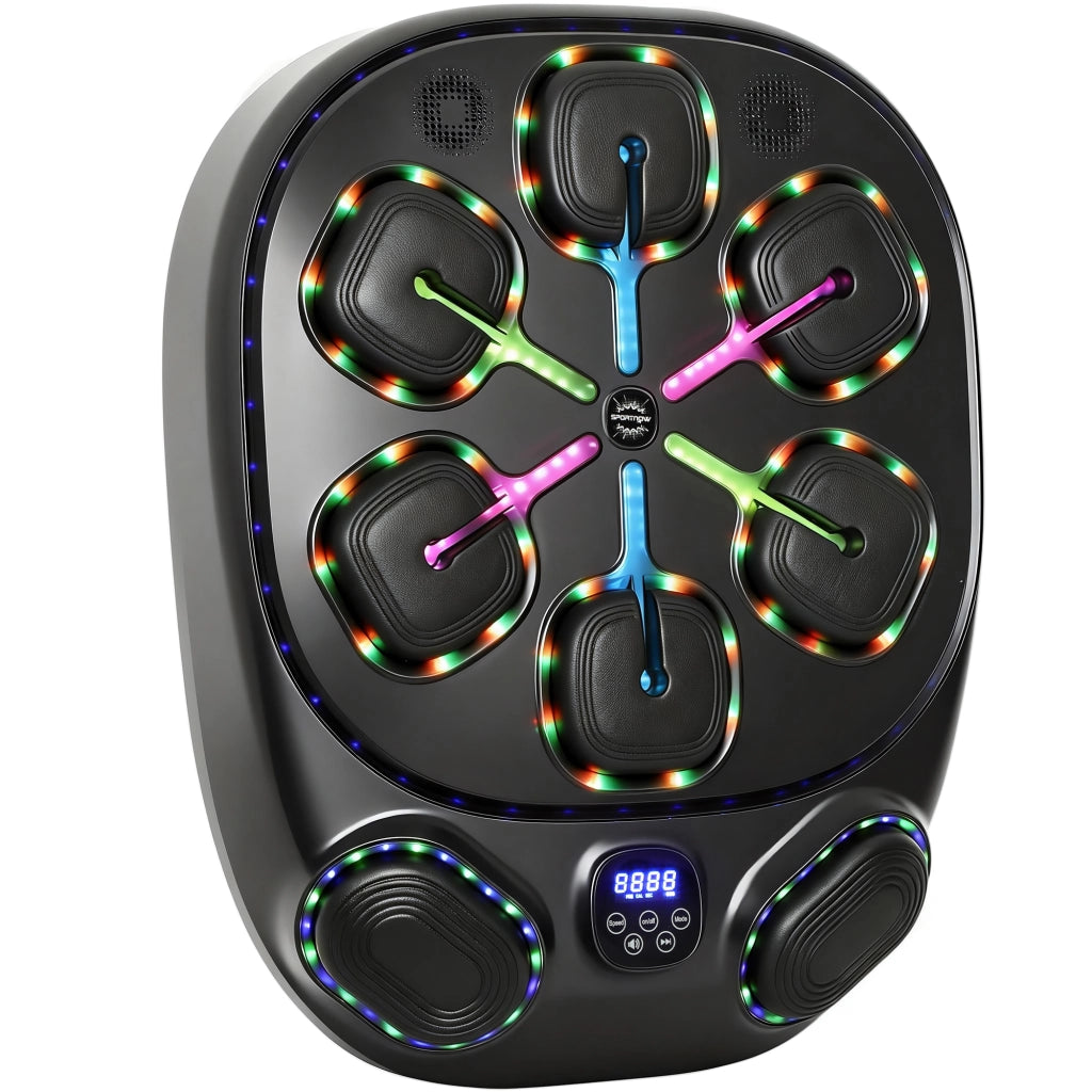 Macchina da Boxe a Parete con 9 Modalità Luci LED e Connessione Bluetooth 61x48x11 cm Nero