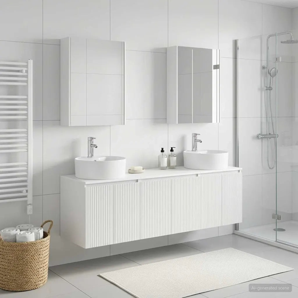 Set di Armadi da Bagno 5 pcs Bianco Legno ingegnerizzato 3406447