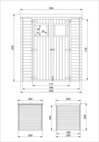 TIMBELA M309 Casetta da Giardino in Legno per Esterni - A200x204x204cm/3.53 m2