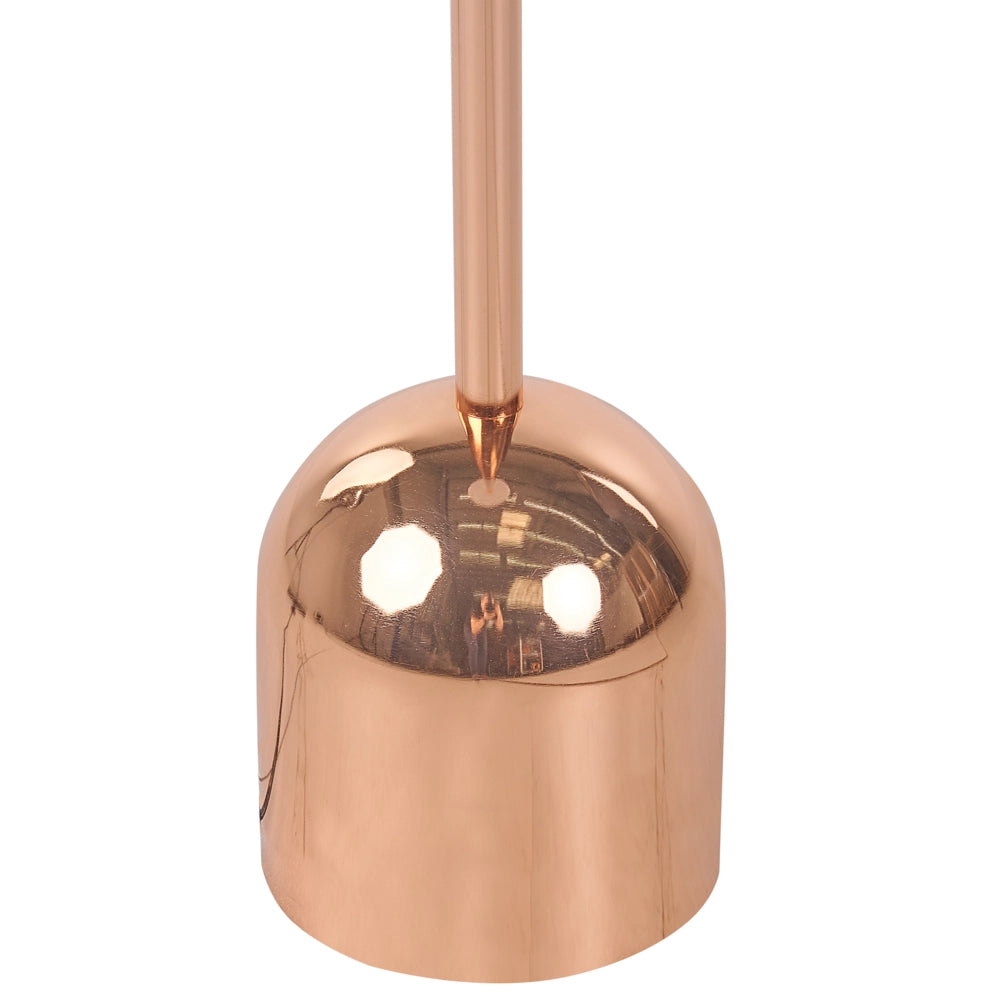 Lampada da Terra Rame Metallo 158 cm Rame Lucido Paralume Rotondo Soggiorno Luce