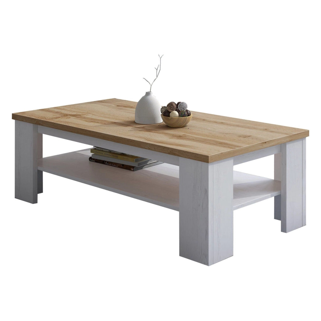 Carlazzo, Tavolino da Salotto un Vano, 130x67x41h cm Bianco