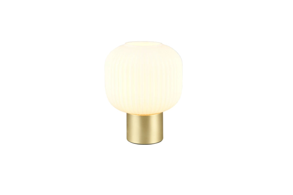 Lampada tavolo DIVA ottone paralume-bianco E27 40W Trio