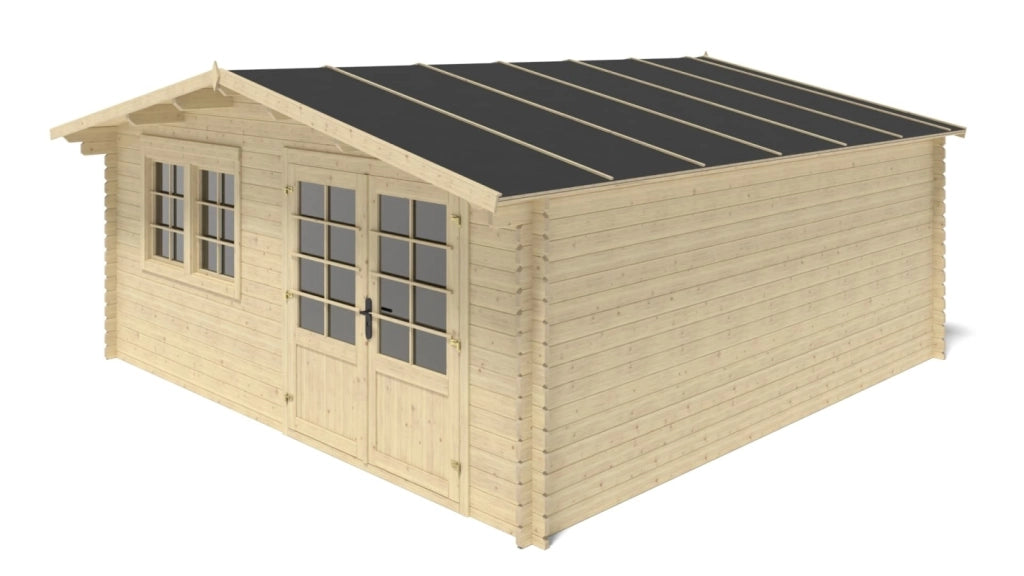 Casetta da giardino in legno - 25m2 - 5x5m - 34mm - colore: naturale - DOM722 - ALTANKA