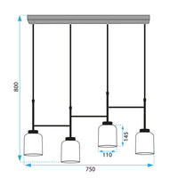 Lampada Da Soffitto APP1266-4CP
