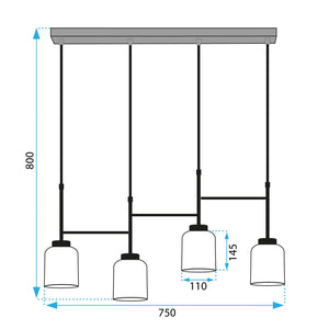 Lampada Da Soffitto APP1266-4CP