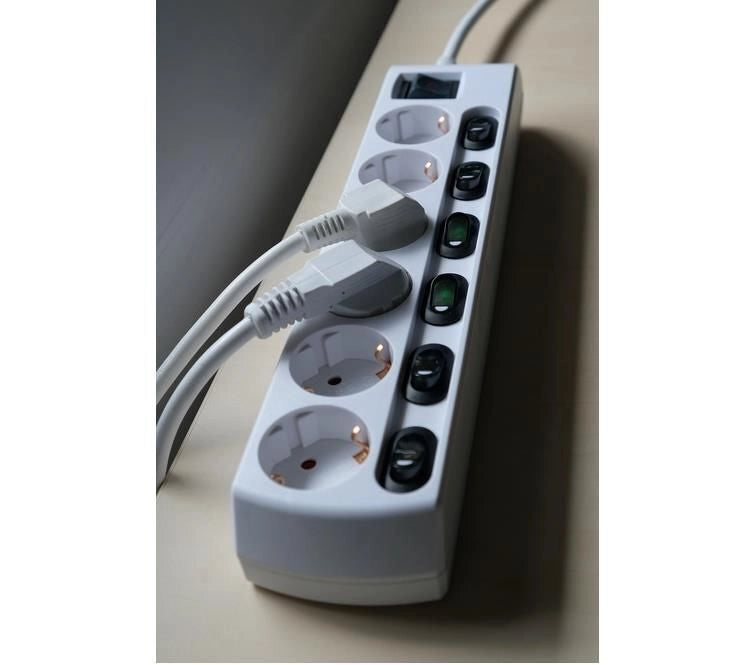 Brennenstuhl 1153110126 prolunghe e multiple 2 m 6 presa(e) AC Interno Bianco