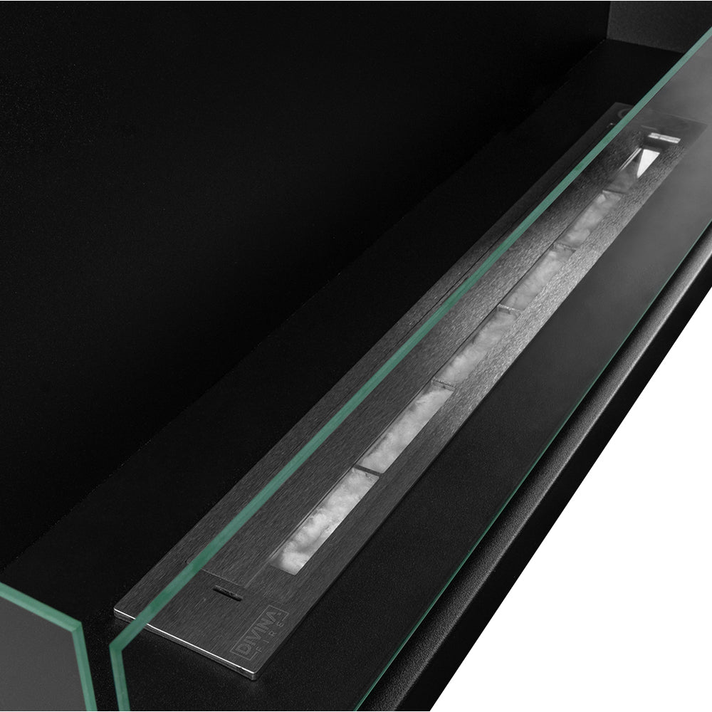 Camino a Bioetanolo da Incasso ad angolo 90x22,4x45 cm Sutri 90 SX Nero