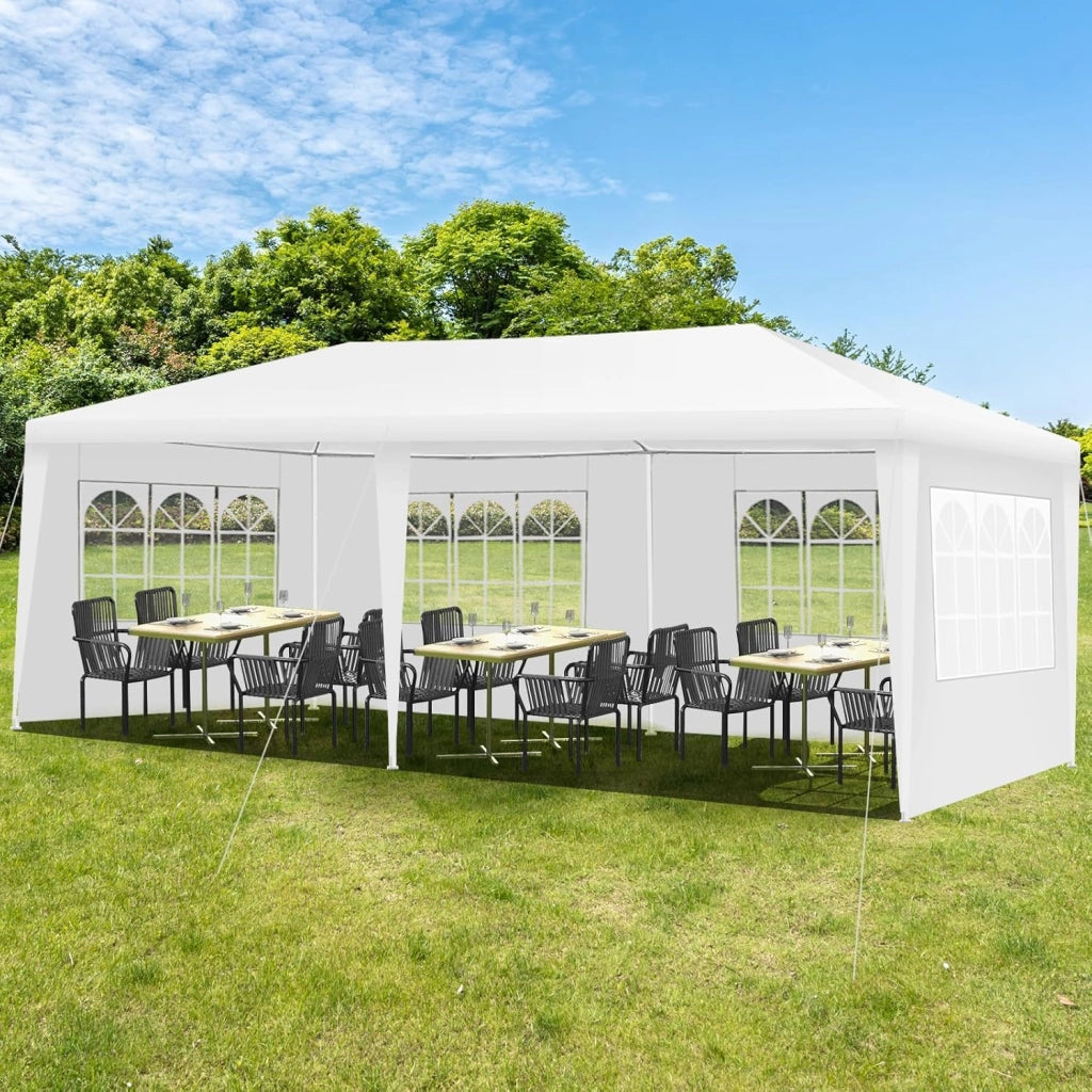 Gazebo da Giardino 6 x 3 m, Tendone per Feste con 4 Pareti Rimovibili, con Borsa di Trasporto, Impermeabile Protezione UV, per Matrimonio Eventi e Barbecue
