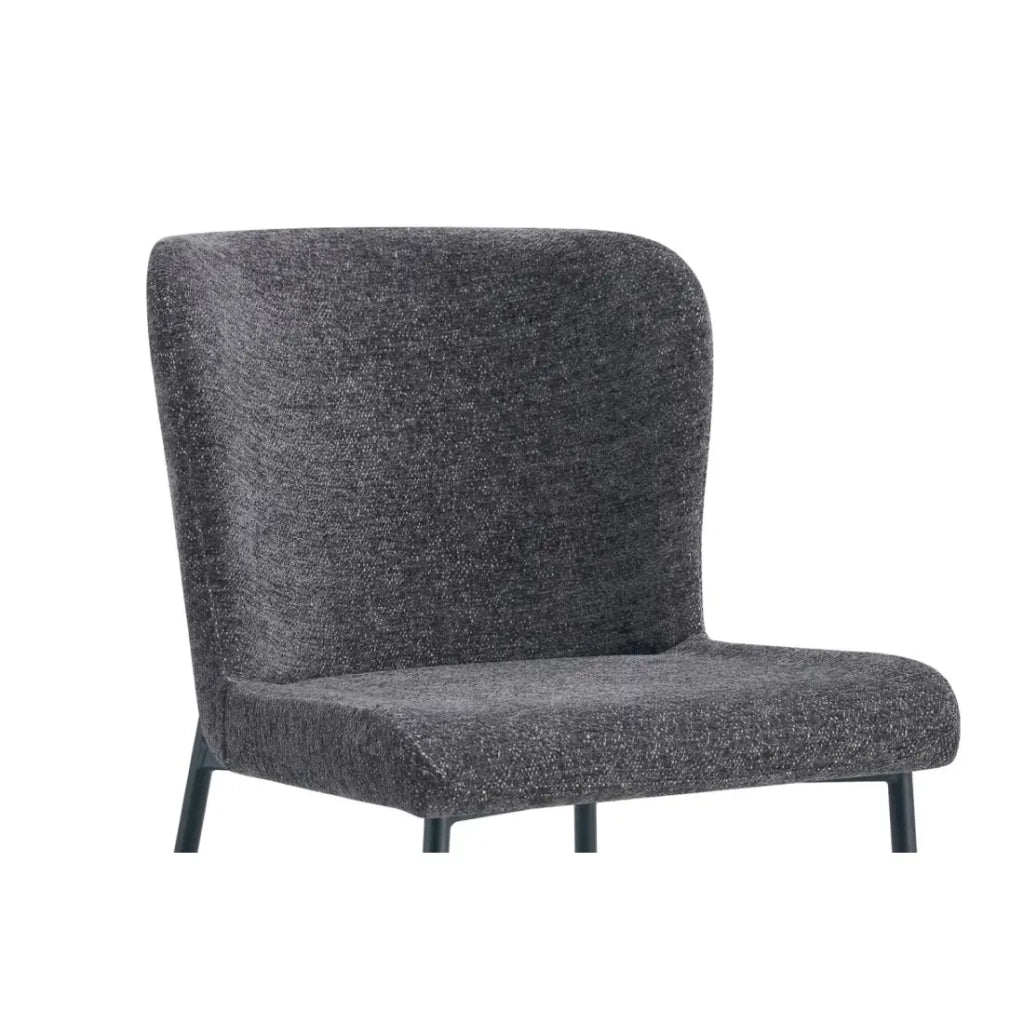 Set di 2 sedie LISE - Tessuto grigio scuro - Piedi in metallo - Comfort moderno - Design sobrio ed elegante