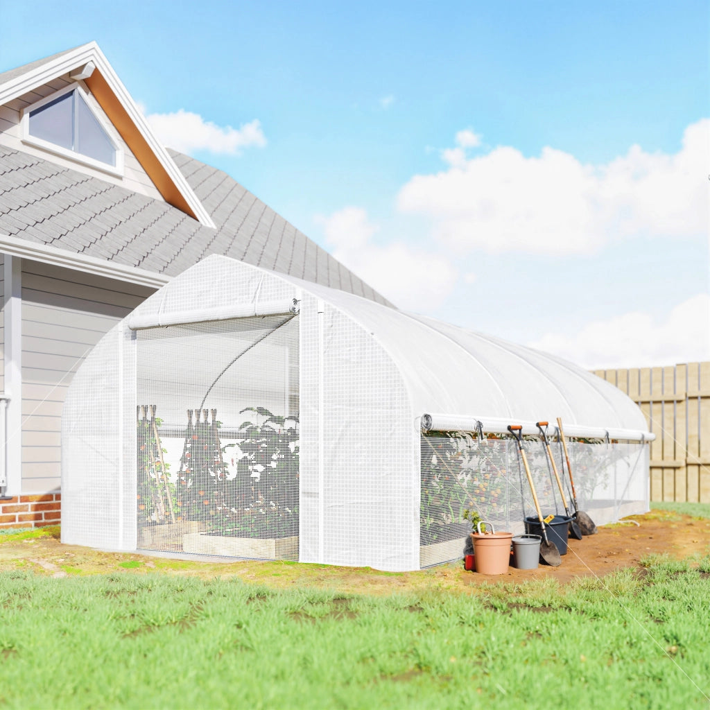 Serra Tunnel 6x3x2 m ¨C zephmum ¨C Bianco con Malla Anti UV