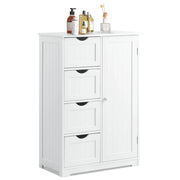 Mobile contenitore moderno per il bagno dimensioni 56 x 30 x 81 cm con 4 cassetti e ripiano regolabile in MDF bianco codice articolo 20_0012753.