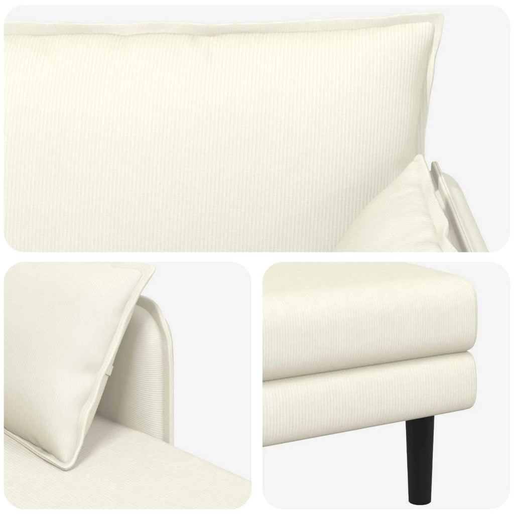 Chaise longue oversize Crema Tessuto in velluto a coste 42048075
