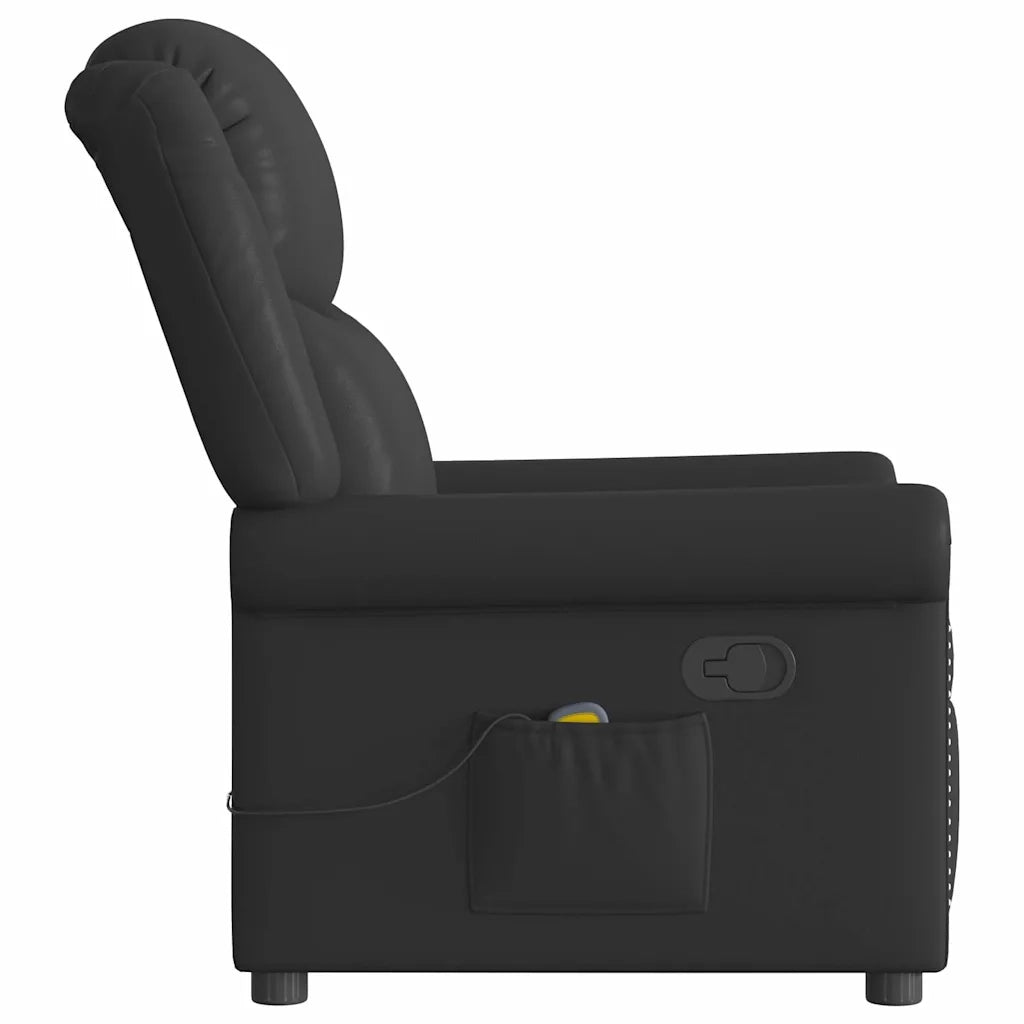 Poltrona Reclinabile Nera in Similpelle Lucida 4015678