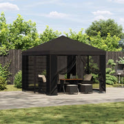 Gazebo 3 x 3 m Antracite Poliestere e Acciaio 190 gsm