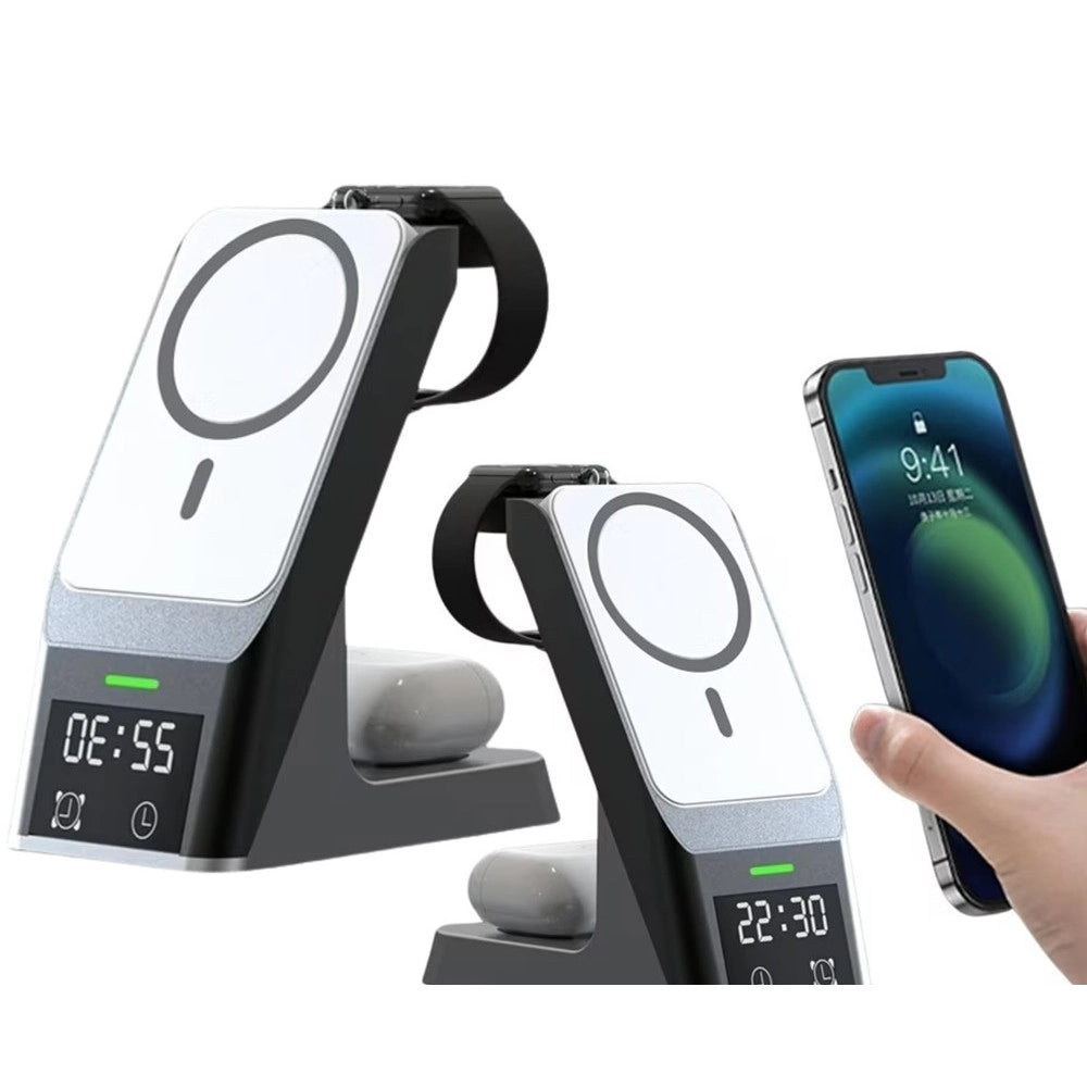 Trade Shop - Stazione Di Ricarica Wireless Magnetica 20w Supporto Per Smartphone Watch Airpods Q-wx500 -