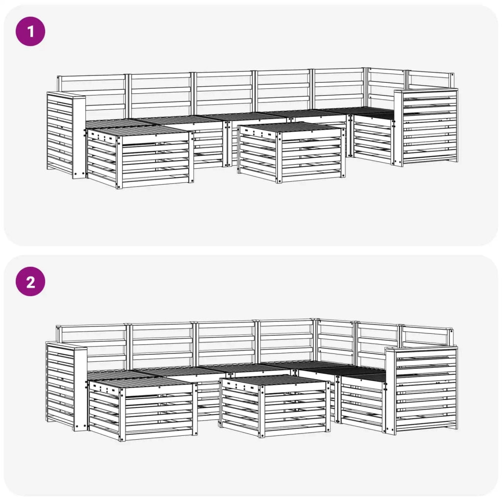 Set di divani da esterno 8 pcs Naturale
