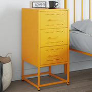 vidaXL Comodino Giallo Senape 36x39x78 cm in Acciaio