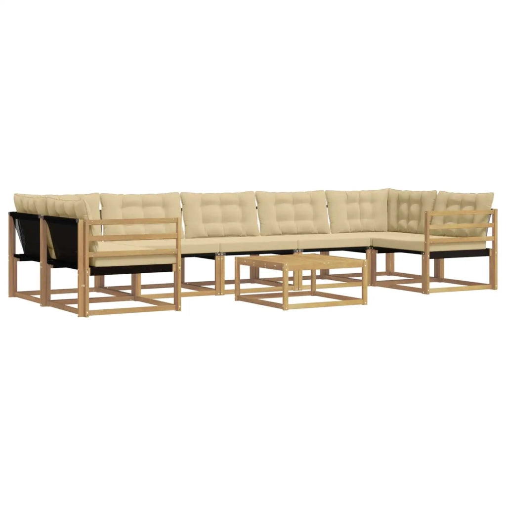 Set di divani da esterno 8 pcs Bianco e Beige 79 x 79 x 37 cm